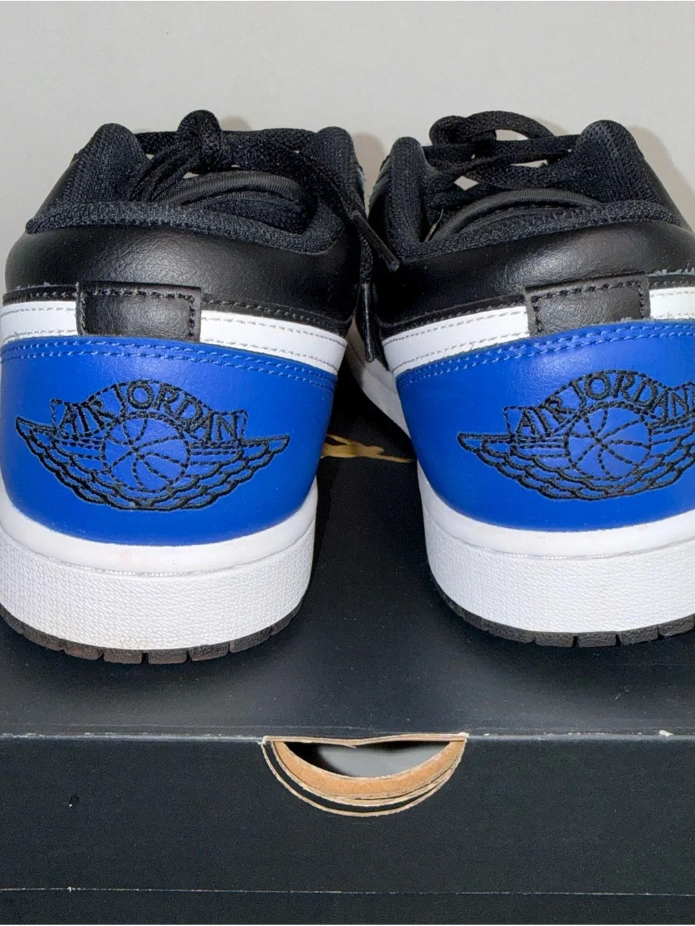 Jordan Men’s Low-Top Sneakers - Black / Blue / White 9.5